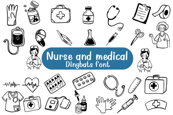 Nurse and Medical Font: A Unique Dingbat for Creative Projects