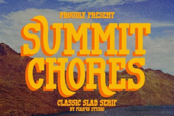 Summit Chores Font: A Retro Slab Serif for Bold Campaigns