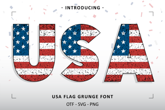 Usa Flag Grunge Font for Bold Web Typography