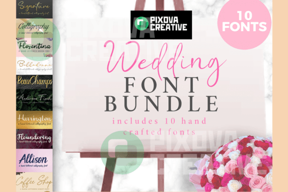 Wedding 10 Bundle: Elevate Your Brand with Script Handwritten Fonts